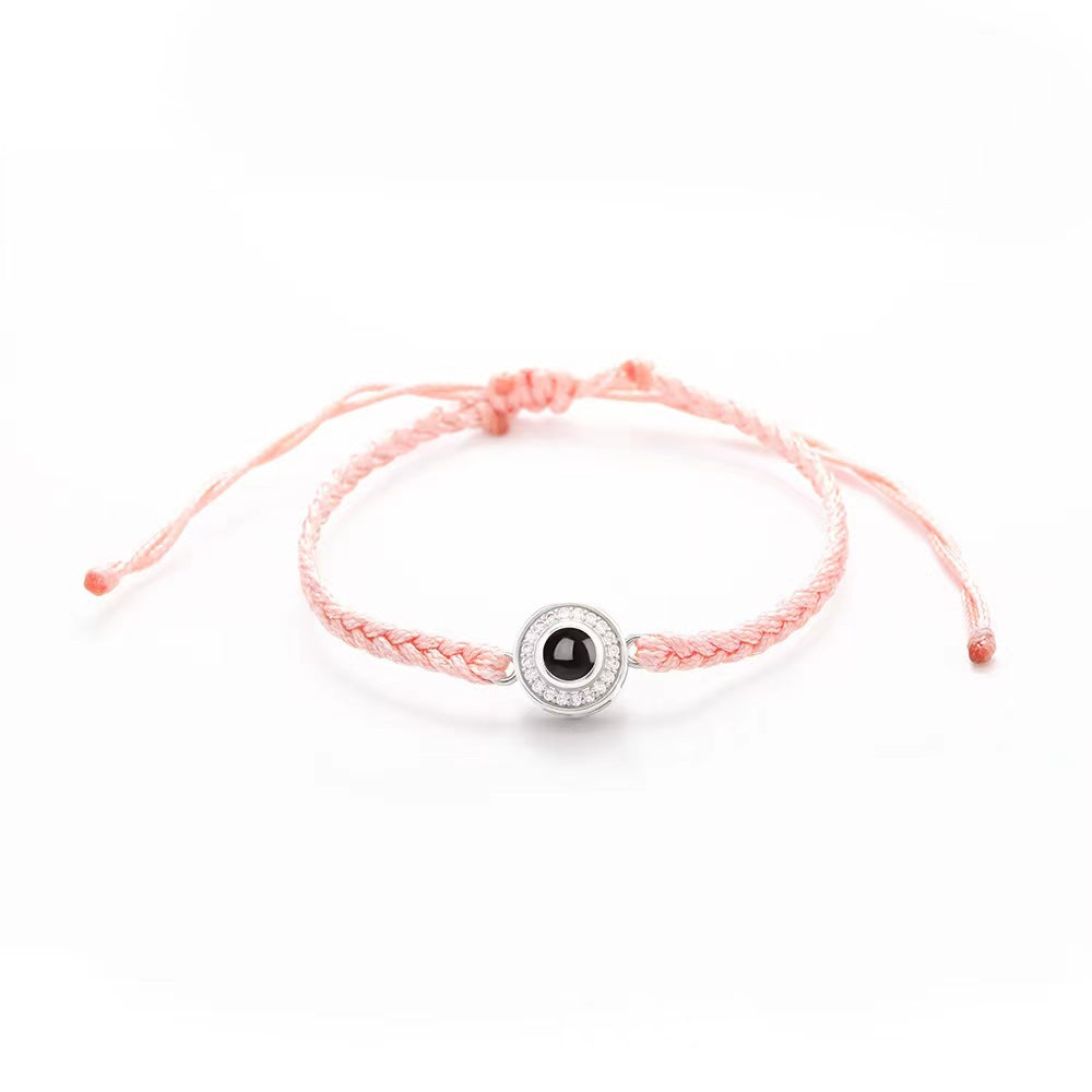 Popular hand-woven projection bracelet 100 languages I love you niche jewelry bracelet photo private customization