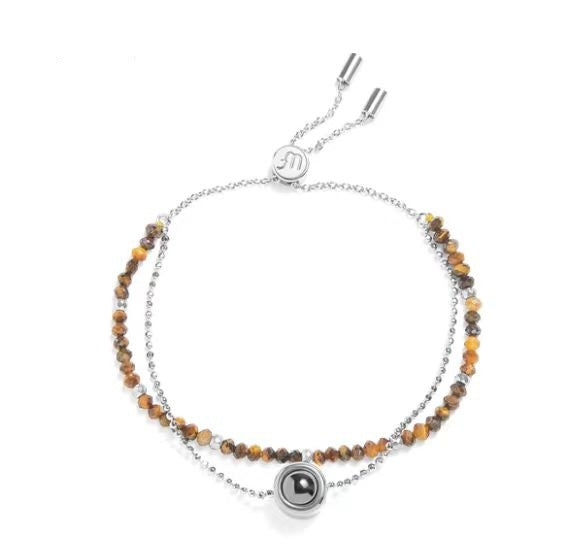 New 100 Languages Romantic Photo Projection Beaded Bracelet with Customizable Colorful 520 Design. Perfect for gifts!