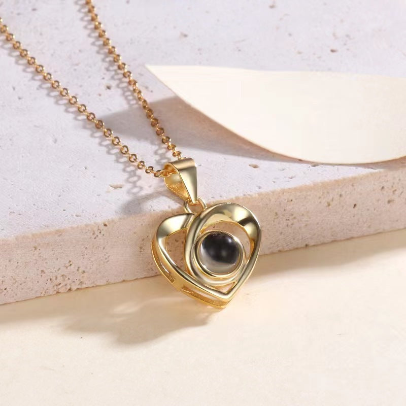 925 sterling silver heart necklace for women. Stylish and lightweight clavicle chain with raised pendant, a gift for Valentine's Day or Chinese Valentine's Day