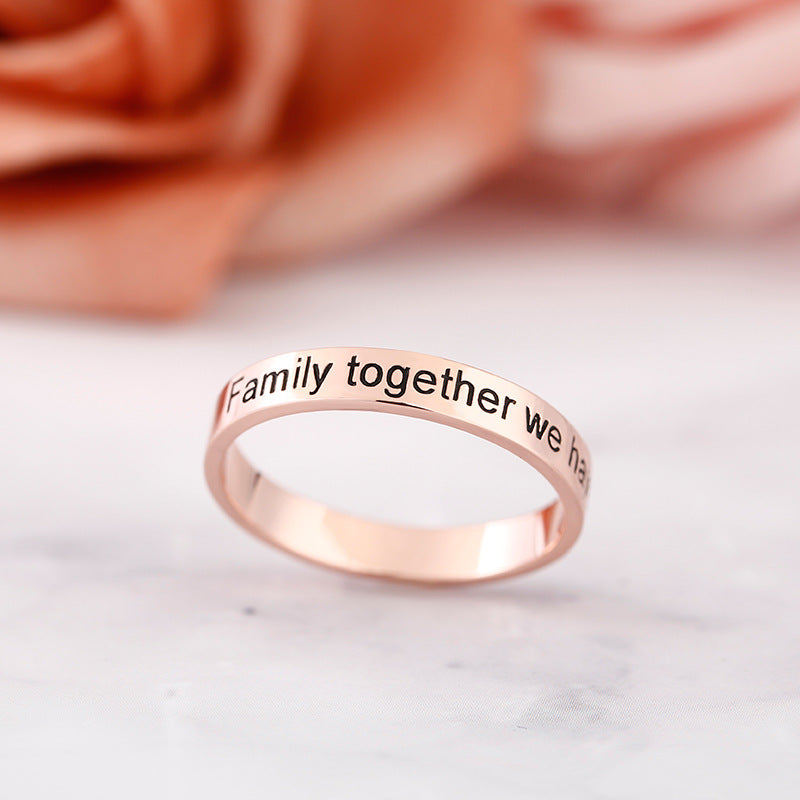 Hot-selling S925 silver lettering smear ring fashionable simple personalized ring