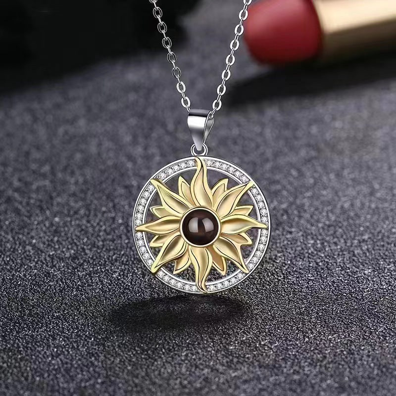 100 languages projection necklace nano-engraving text color photo custom jewelry