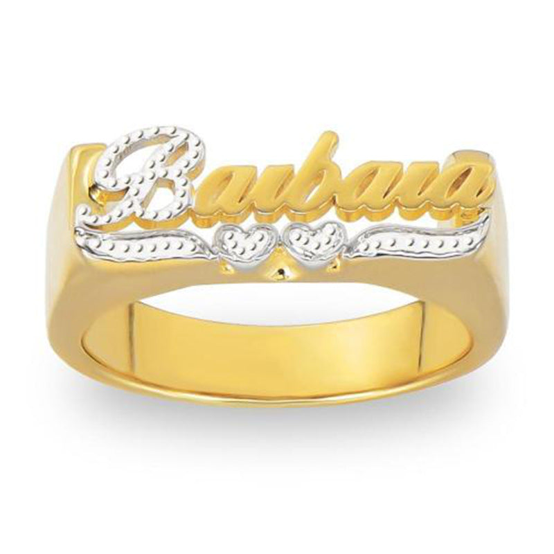 DIY custom hot sale name ring love diamond 925 sterling silver jewelry personalized gift