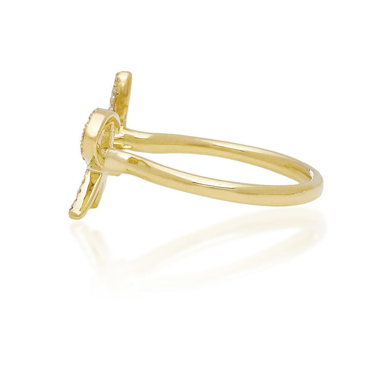 Design two initial capital letters opening stylish and simple 925 silver ring for women