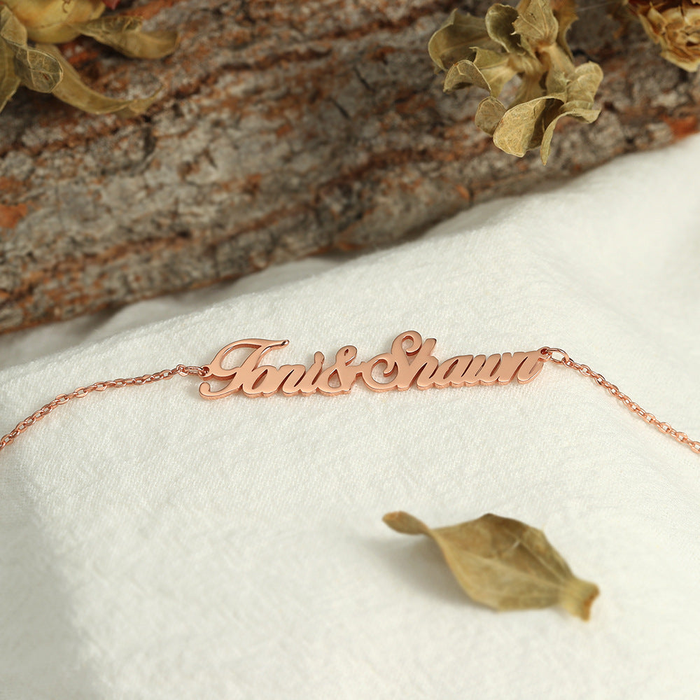 Hot selling s925 silver customized name anklet women's fashion simple foot accessories