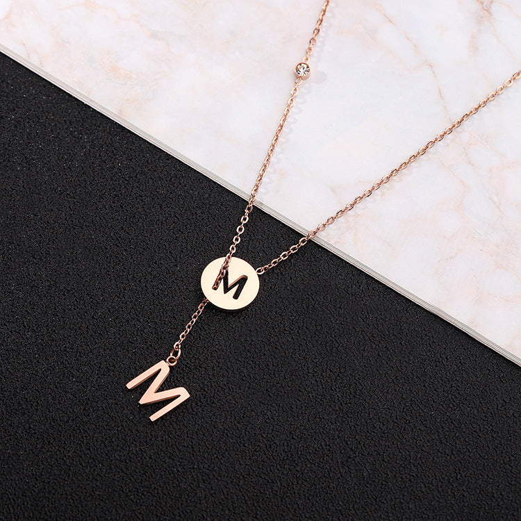 925 Silver Personalized 26 Letter Necklace - Simple Korean Style Luxury Collarbone Chain, Unique Digital Sweater Chain for Women.
