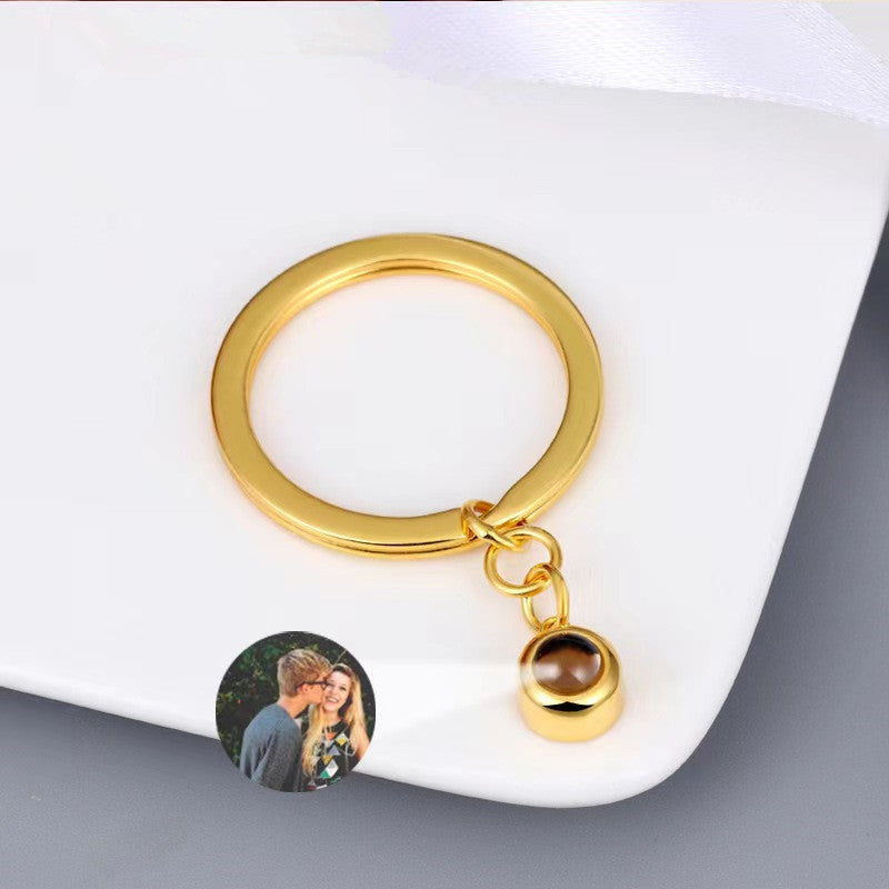 Custom photo projection keychain, "I Love You" in 100 languages, necklace projection.