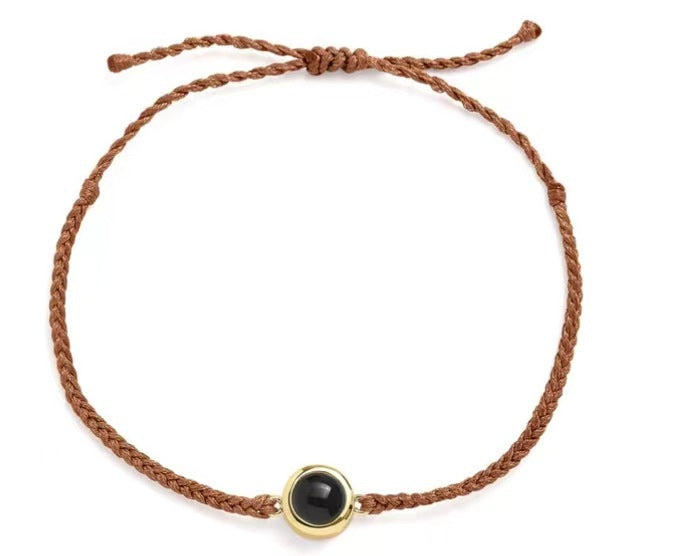 Handmade braided bracelet for women, featuring "I Love You" in 100 languages. Simple Korean style, perfect for friends or as a trendy gift.