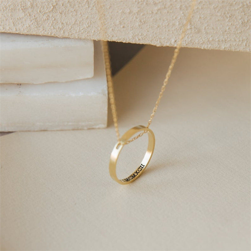 Classic European and American Style: Personalized Yin-Yang Fingerprint Pendant Necklace in Gold-Plated S925 Sterling Silver.