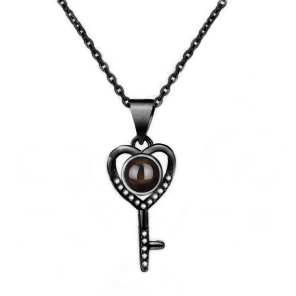 Hot sale "I love you in a hundred languages" projection necklace for women, design clavicle necklace