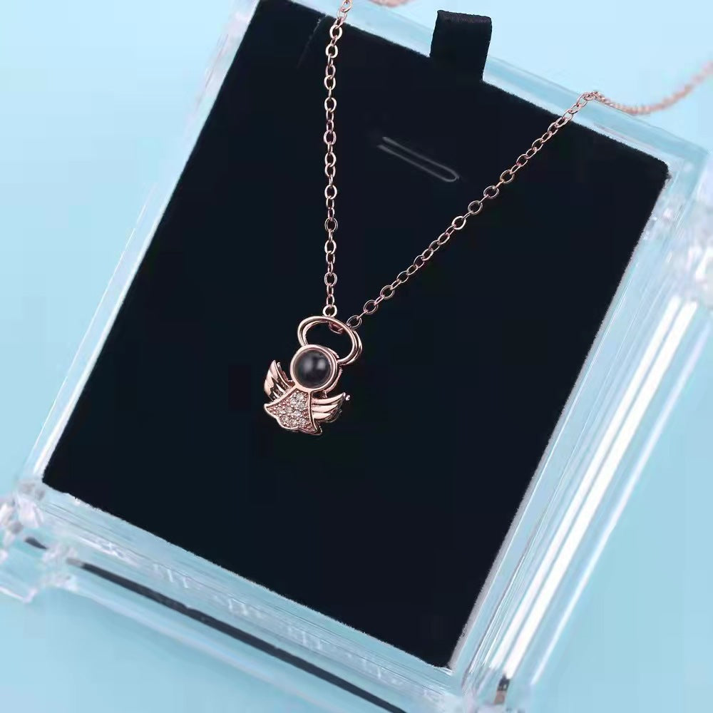 100 Languages "I Love You" Projection Necklace – Romantic Gift for Her.