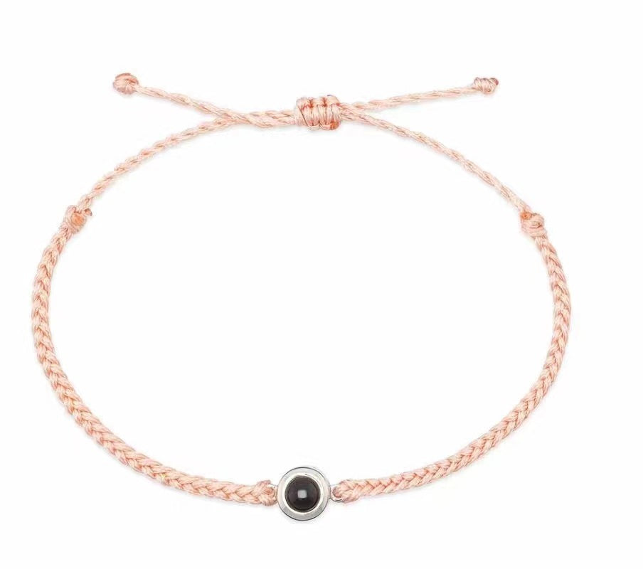Handmade braided bracelet for women, featuring "I Love You" in 100 languages. Simple Korean style, perfect for friends or as a trendy gift.