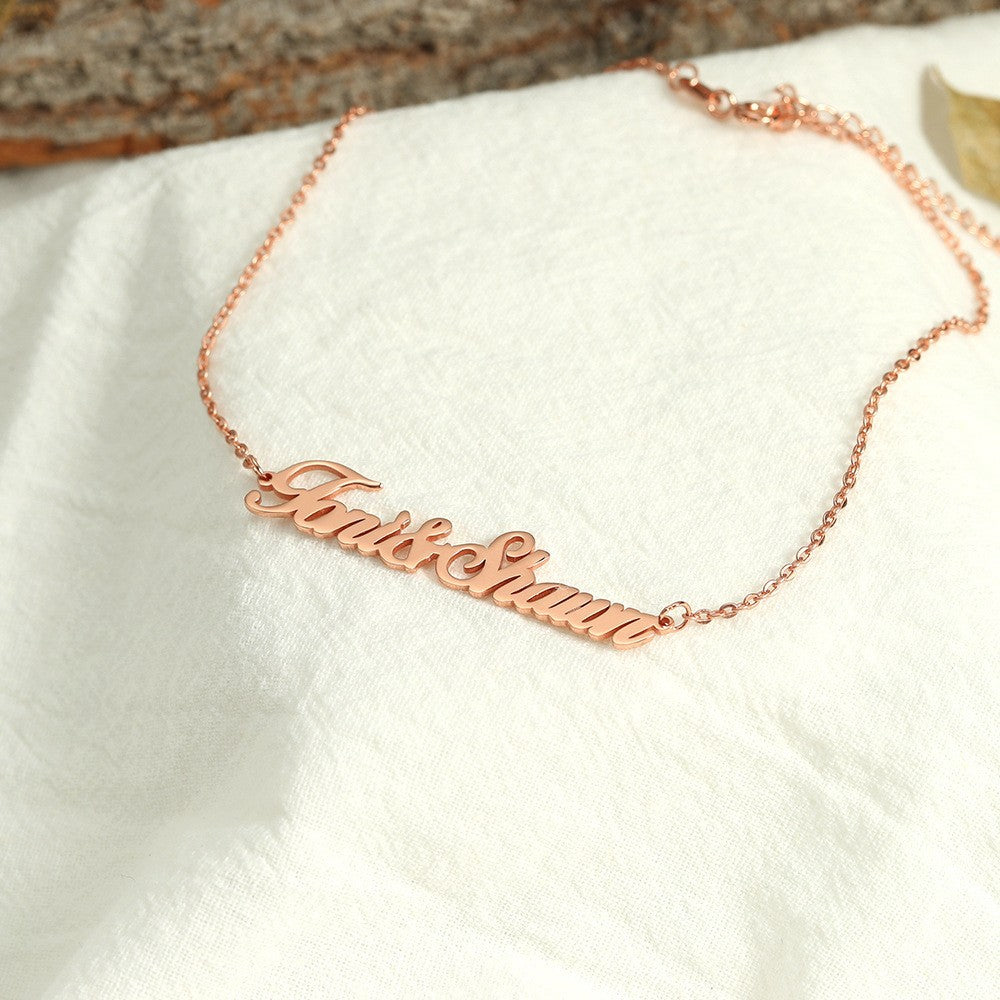 Hot selling s925 silver customized name anklet women's fashion simple foot accessories