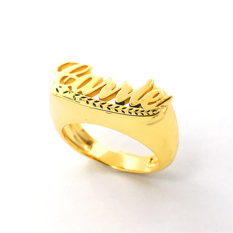 DIY custom hot sale name ring love diamond 925 sterling silver jewelry personalized gift