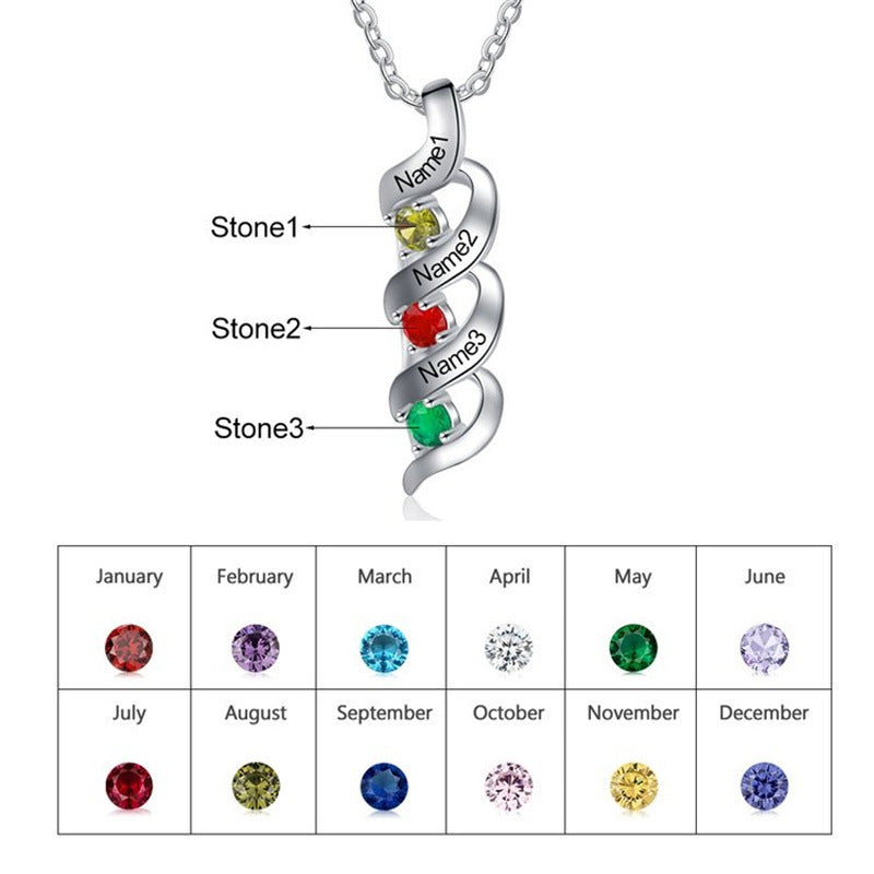 Jewelry: Classic D925 Gold-Plated Necklace for Women with 1-6 Custom Names and Birthstones