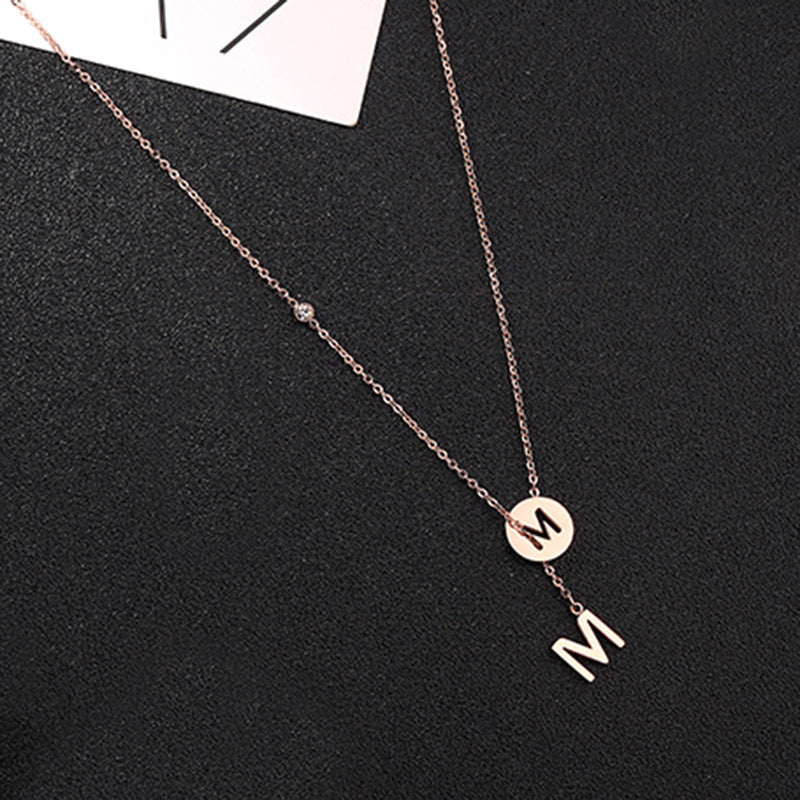 925 Silver Personalized 26 Letter Necklace - Simple Korean Style Luxury Collarbone Chain, Unique Digital Sweater Chain for Women.