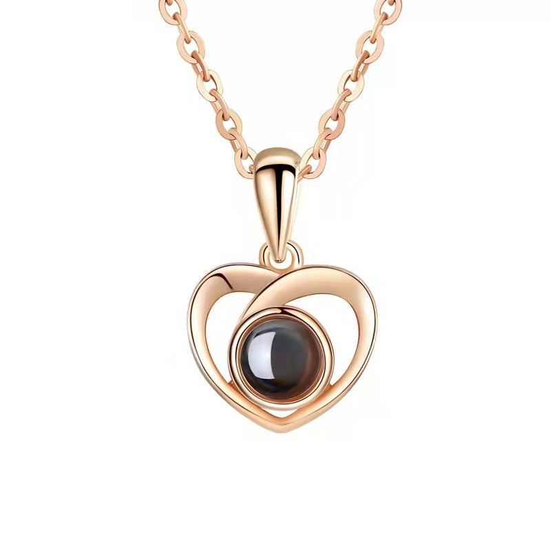 925 sterling silver heart necklace for women. Stylish and lightweight clavicle chain with raised pendant, a gift for Valentine's Day or Chinese Valentine's Day