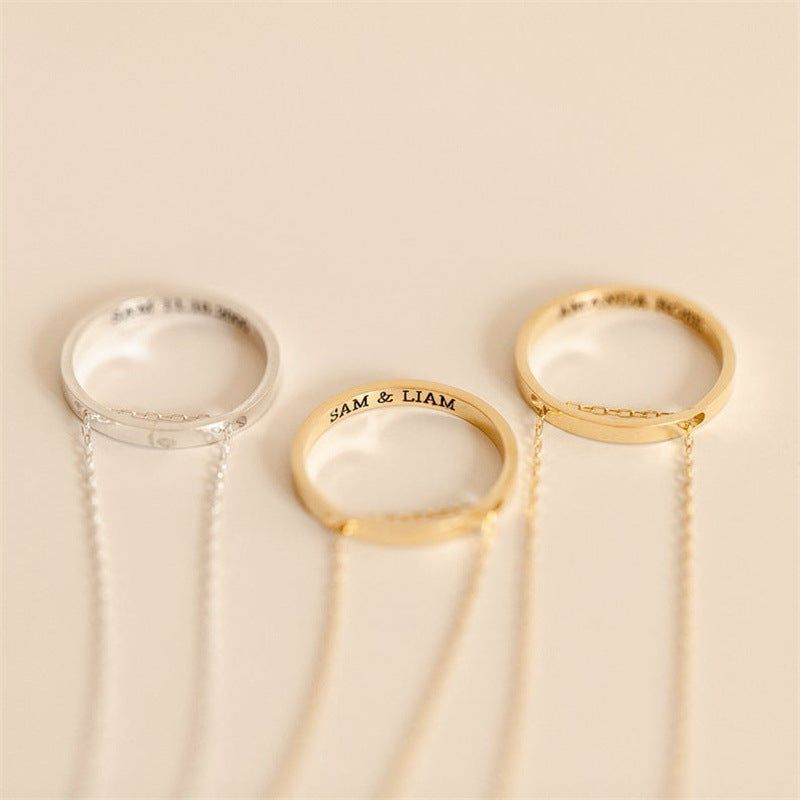 Classic European and American Style: Personalized Yin-Yang Fingerprint Pendant Necklace in Gold-Plated S925 Sterling Silver.