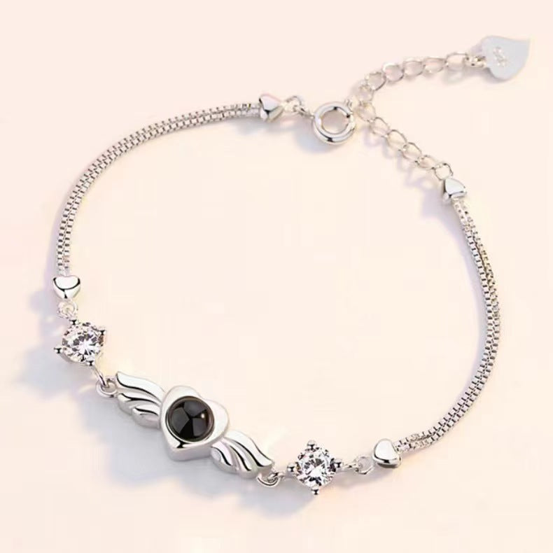 New custom bracelet featuring a minimalist design with crystal and zirconia embellishments.
