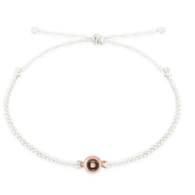 Handmade braided bracelet for women, featuring "I Love You" in 100 languages. Simple Korean style, perfect for friends or as a trendy gift.