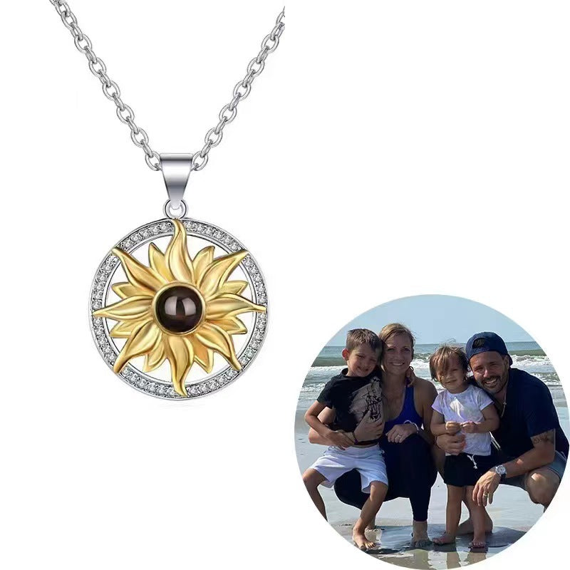 100 languages projection necklace nano-engraving text color photo custom jewelry