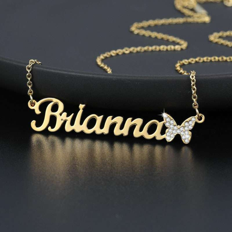 Popular Butterfly Love Wings Pumpkin Diamond Necklace—perfect holiday gift jewelry.