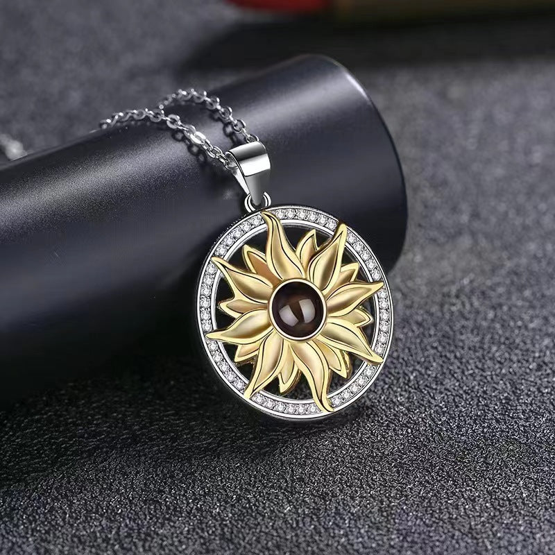 100 languages projection necklace nano-engraving text color photo custom jewelry
