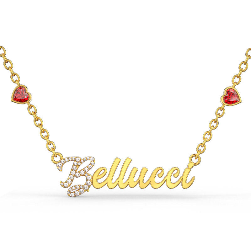 Creative heart-shaped zircon letter necklace, perfect for Valentine's Day gifts. exquisite piece of jewelry that showcases unique design