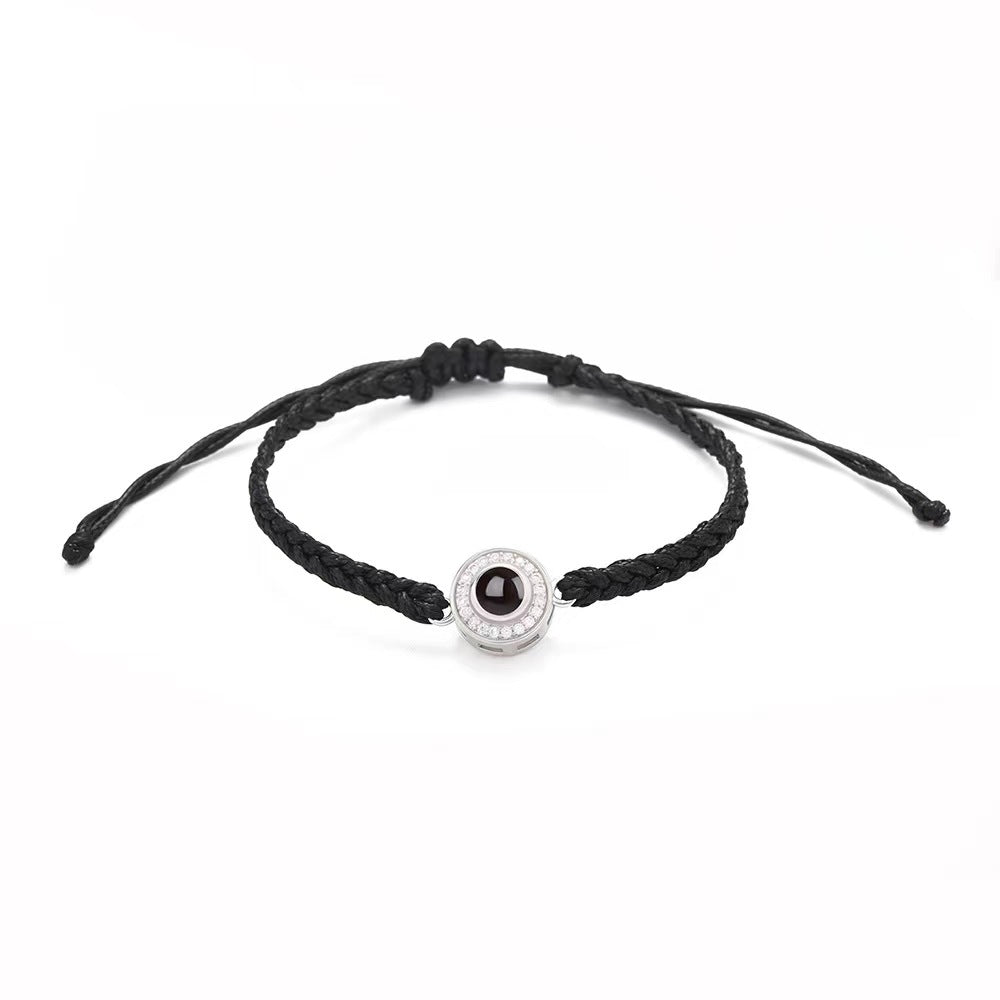Popular hand-woven projection bracelet 100 languages I love you niche jewelry bracelet photo private customization