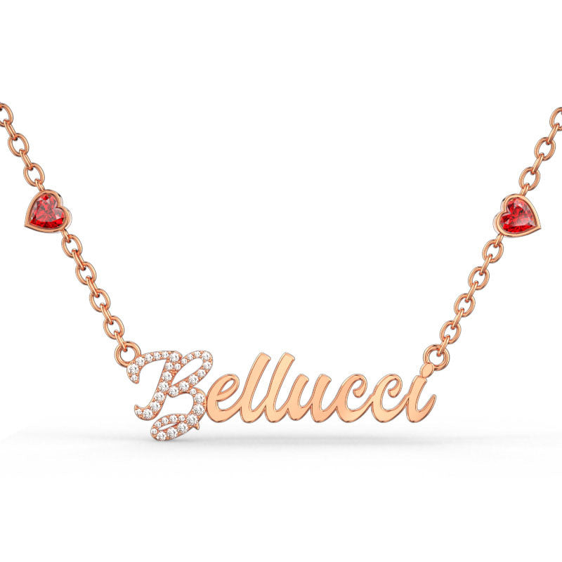 Creative heart-shaped zircon letter necklace, perfect for Valentine's Day gifts. exquisite piece of jewelry that showcases unique design