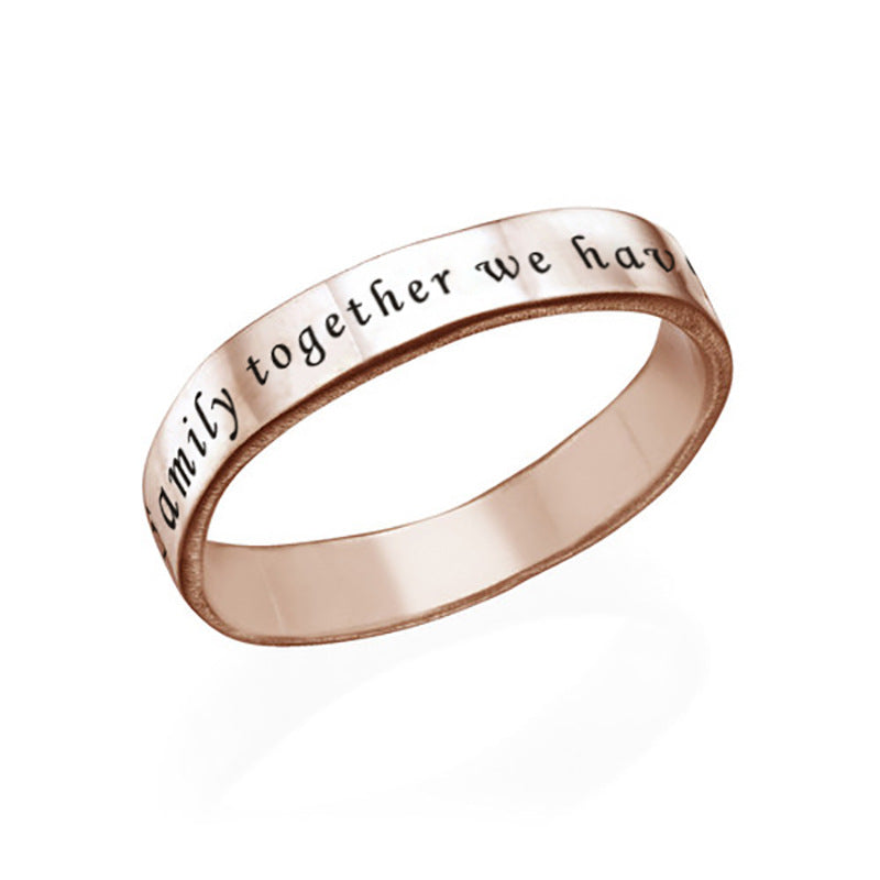 Hot-selling S925 silver lettering smear ring fashionable simple personalized ring