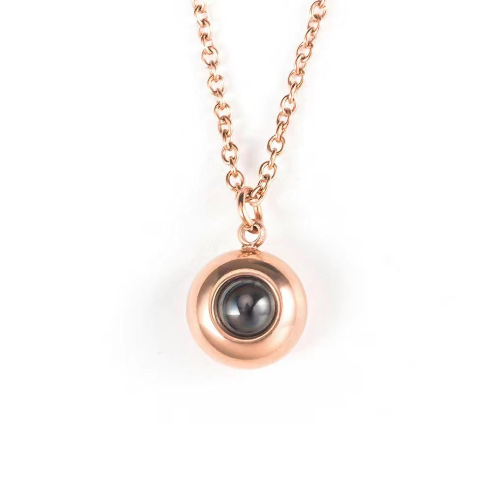 Titanium steel envelope necklace with minimalist design, non-fading, perfect for couples or everyday wear.