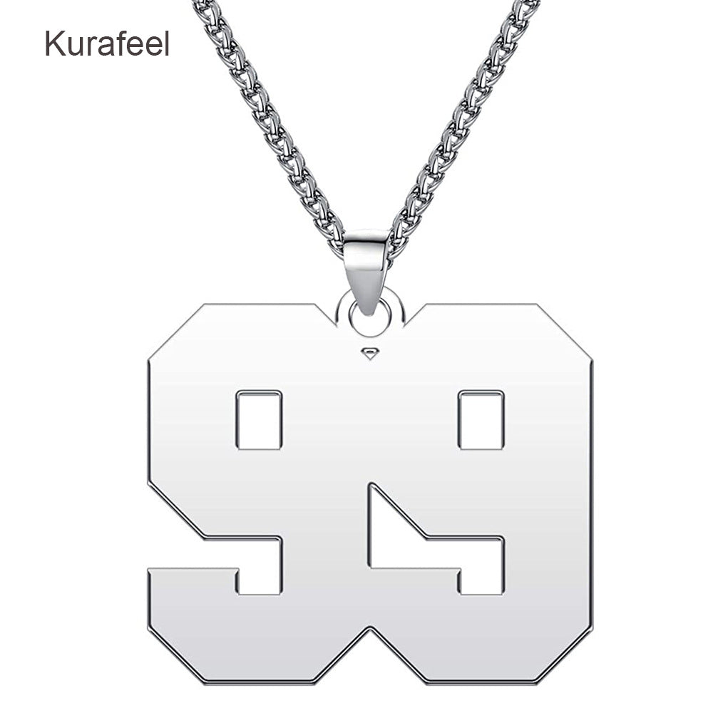 Custom 18K gold-plated digital pendants in various fonts, perfect for Mother's Day gifts. Foreign trade explosion, wholesale available.