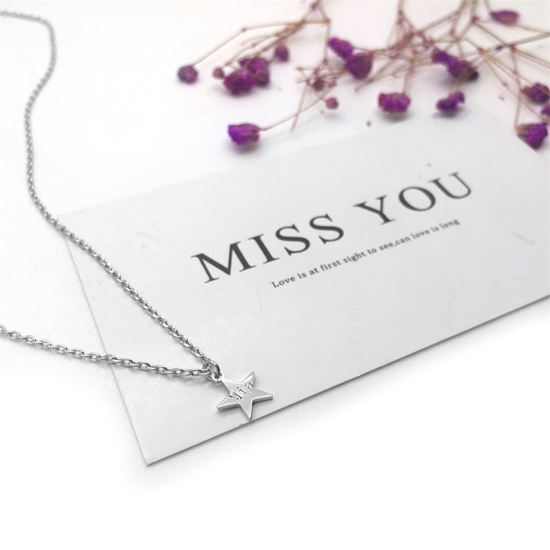 S925 Silver Star Necklace – A simple yet personalised piece that can be custom engraved with your name. A stylish gift for couples and special occasions.