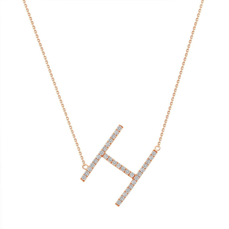 Light luxury 18K gold English letter pendant necklace for women. Versatile design perfect for any occasion.
