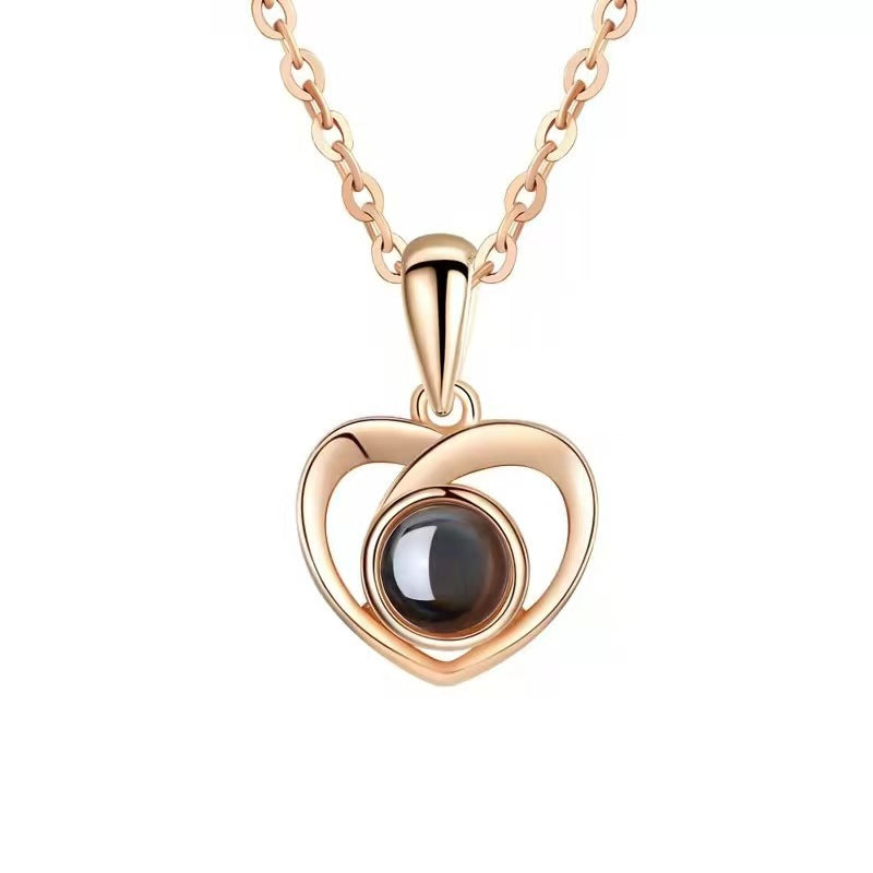 925 sterling silver heart necklace for women. Stylish and lightweight clavicle chain with raised pendant, a gift for Valentine's Day or Chinese Valentine's Day