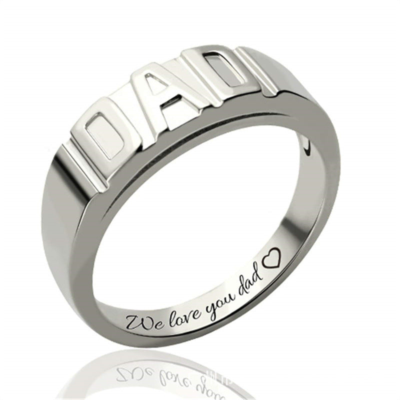 Popular DAD lettering wide version ring, a father's day gift for a man to his father