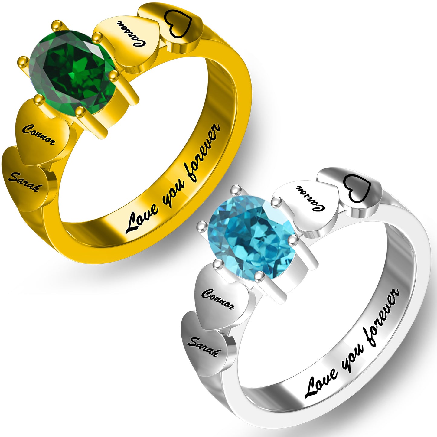 S925 sterling silver name ring 12 kinds of birthstone engraved bracelet jewelry manufacturer