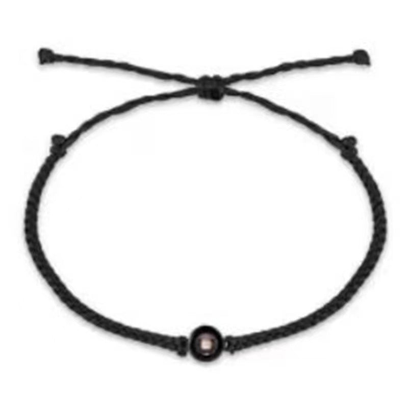 Handmade braided bracelet for women, featuring "I Love You" in 100 languages. Simple Korean style, perfect for friends or as a trendy gift.