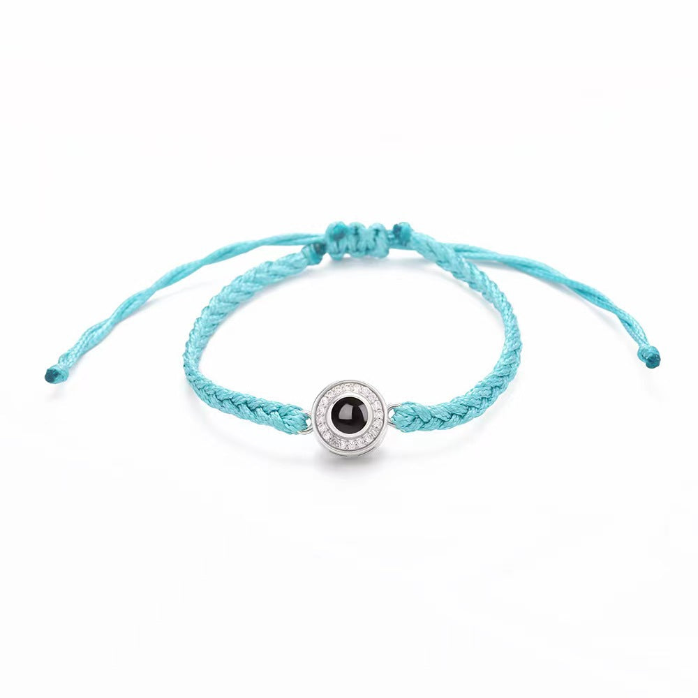Popular hand-woven projection bracelet 100 languages I love you niche jewelry bracelet photo private customization