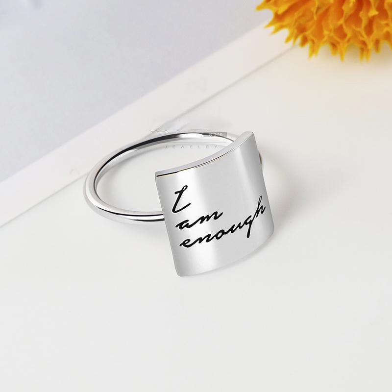 Hot-selling classic S925 silver lettering ring as a couple's commemorative gift for her