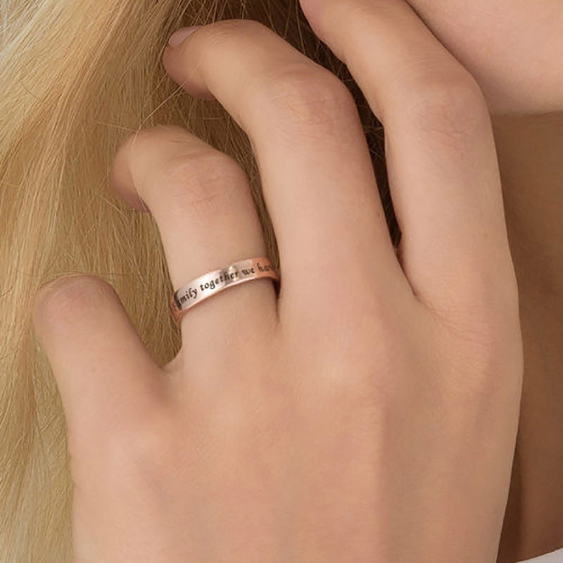 Hot-selling S925 silver lettering smear ring fashionable simple personalized ring