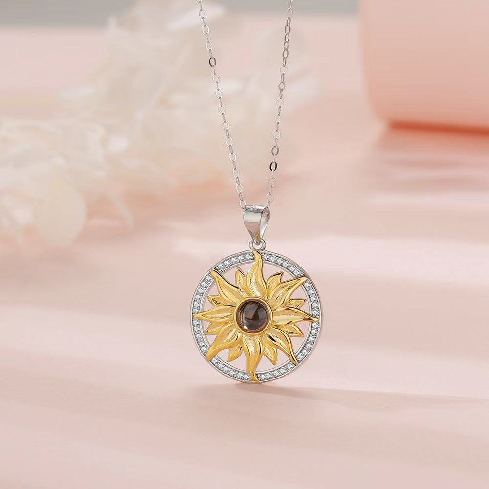 100 languages projection necklace nano-engraving text color photo custom jewelry