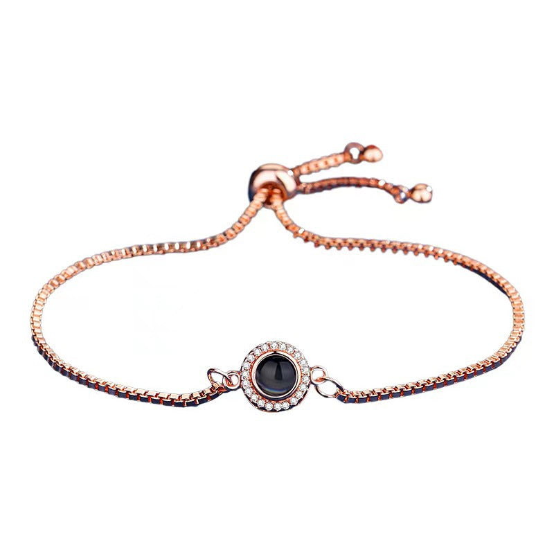 New hot-selling projection bracelet with customizable photo, "I Love You" in 100 languages, nano technology.