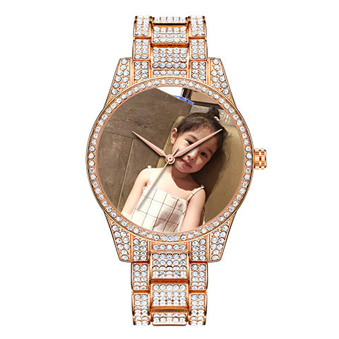 Custom Lettering Women's Watch - Personalized Photo & Pattern, Creative Birthday Gift