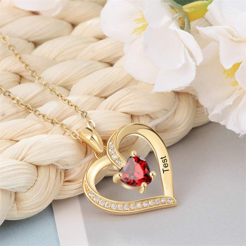 Elegant 925 Silver Heart Zircon Love Pendant Necklace - Perfect Valentine's Day Gift