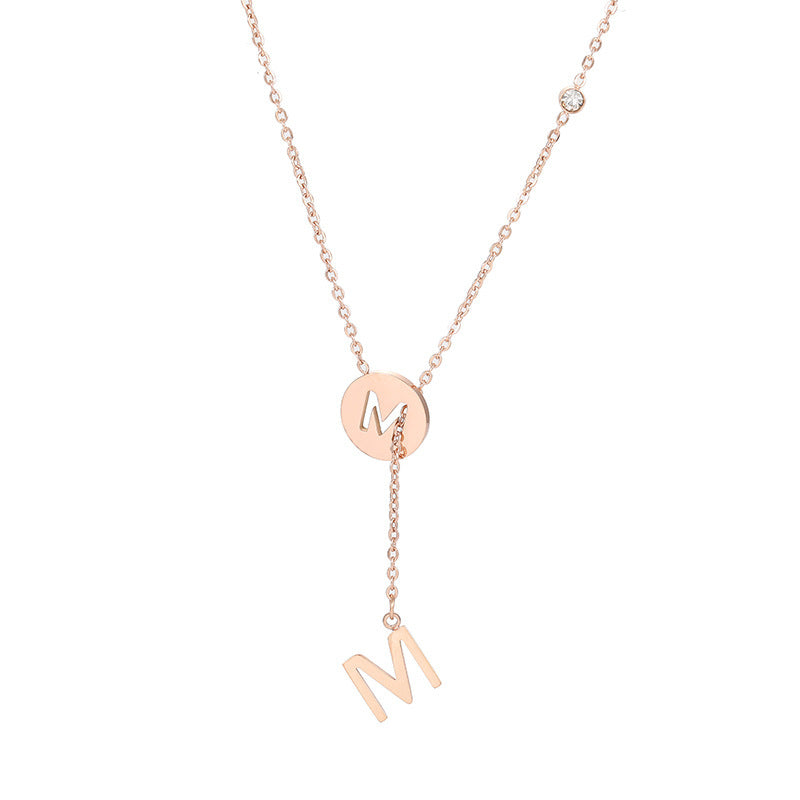925 Silver Personalized 26 Letter Necklace - Simple Korean Style Luxury Collarbone Chain, Unique Digital Sweater Chain for Women.
