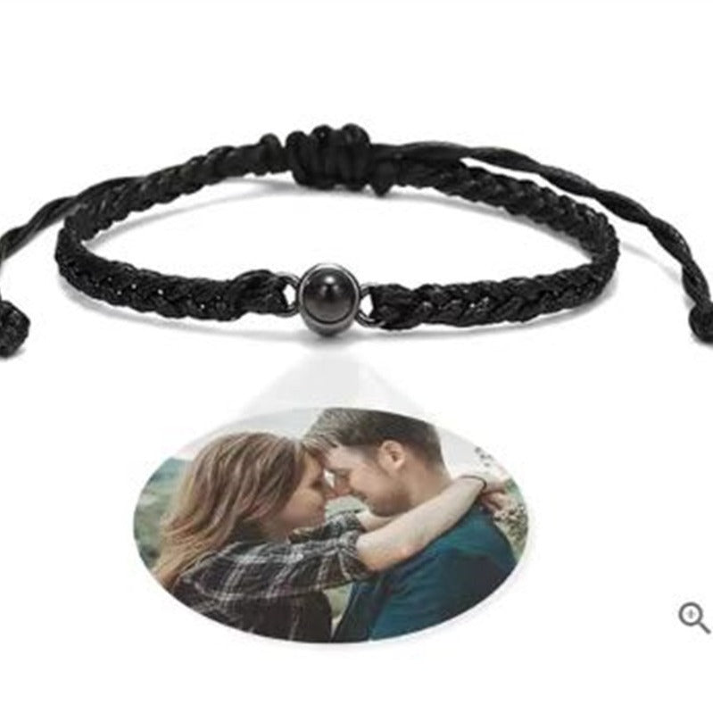 Handmade braided bracelet for women, featuring "I Love You" in 100 languages. Simple Korean style, perfect for friends or as a trendy gift.