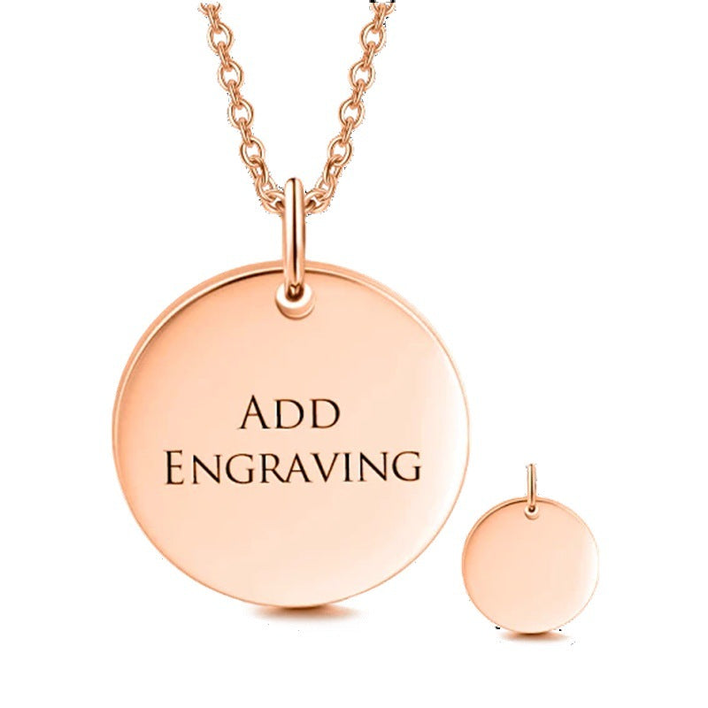Jewelry | Popular Round Disc Engraved Minimalist Necklace | Personalized Sterling Silver Accessory