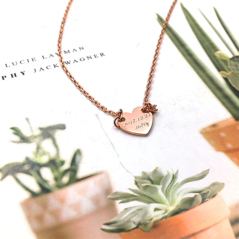 Hot-Selling Personalized S925 Silver Double Heart Necklace with Birthstones and Custom Name – Perfect Couples Gift.