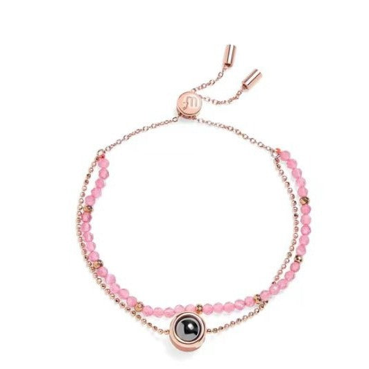 New 100 Languages Romantic Photo Projection Beaded Bracelet with Customizable Colorful 520 Design. Perfect for gifts!